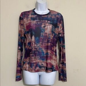 Parker Pink Blue Long Sleeves Fitted top sheered artsy OX party Y2K fairy goths